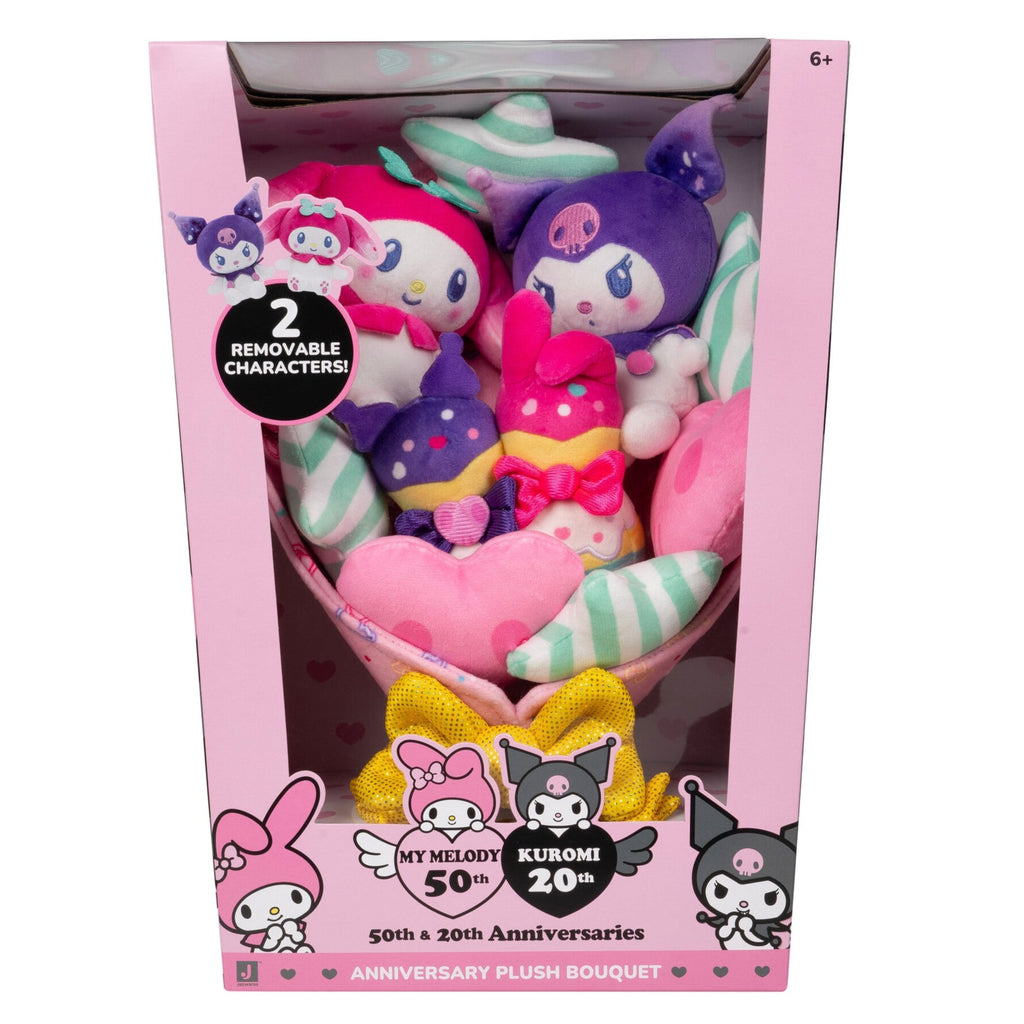 Hello Kitty and Friends 12-Inch My Melody and Kuromi Anniversary Plush Bouquet