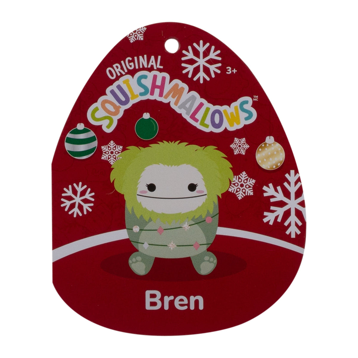 8-Inch Bren the Green Bigfoot Wrapped with String Lights